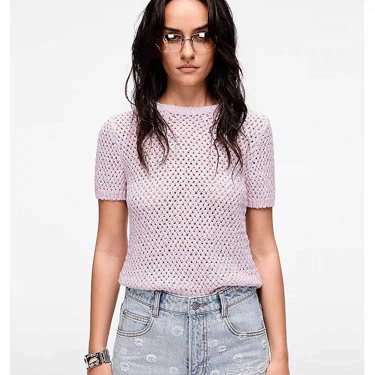 Miss Short-sleeved Knitted Shirt